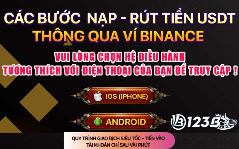 Quy trình giao dịch nạp tiền 123b siêu tốc, tiền vào tài khoản chỉ sau vài phút